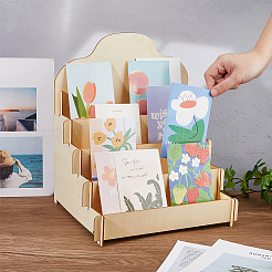 4-Tier Wood Card Display Stand&nbsp;ODIS-WH0025-219