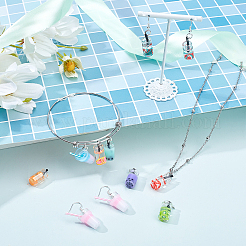 DIY 23Pairs Milky Tea Themed Dangle Earring Making Kits&nbsp;DIY-PH0002-25