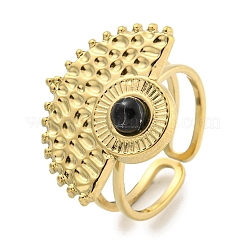 Ion Plating(IP) 304 Stainless Steel Synthetic Gemstone Cuff Rings&nbsp;G-Z056-02G