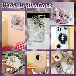 12Pcs 3 Styles Plastic Embossed Photo Frames&nbsp;AJEW-NB0007-86