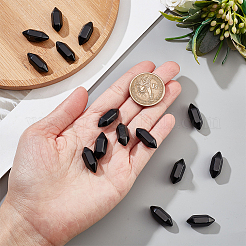  Faceted No Hole Natural Black Obsidian Healing Stones&nbsp;G-OC0003-60