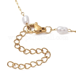 316 Surgical Stainless Steel with Plastic Imitation Pearl Handmade Link Chain Bracelet Making&nbsp;AJEW-JB01589