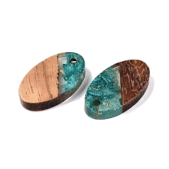 Transparent Resin and Walnut Wood Pendants&nbsp;RESI-T057-03I
