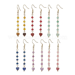 Heart 304 Stainless Steel & Glass Seed Beads Dangle Earrings&nbsp;EJEW-MZ00718