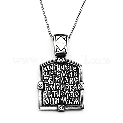 304 Stainless Steel Cross Knight Pendant Box Chain Necklaces for Men&nbsp;FS-WG71F72-01