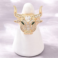 Brass Micro Pave Cubic Zirconia Cuff Open Rings&nbsp;CU-Z002-01G