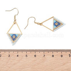 5 Pairs 5 Styles Glass Seed Beaded & 304 Stainless Steel Dangle Earrings&nbsp;EJEW-MZ00715