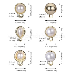 12Pcs 6 Style Alloy & Brass Stud Earring Findings&nbsp;DIY-SZ0009-36