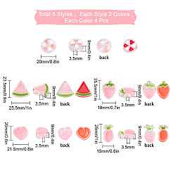 40Pcs 10 Style Transparent Enamel Acrylic Beads&nbsp;TACR-SC0001-09B