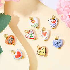 8Pcs Handmade Porcelain Pendants&nbsp;PALLOY-SW00126