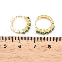 Brass Micro Pave Cubic Zirconia Hoop Earrings&nbsp;EJEW-P346-09G-01