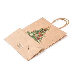Christmas Theme Printed Kraft Paper Bags with Handles&nbsp;ABAG-M008-08A