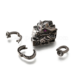 Brass Micro Pave Cubic Zirconia Fold Over Clasps&nbsp;KK-M318-25B