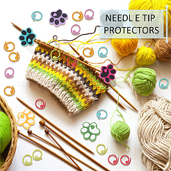 Dog Paw Print Silicone Knitting Needle Stoppers&nbsp;DIY-NB0010-74