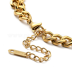 Ion Plating(IP) 304 Stainless Steel Rectangle Pendant Necklace with Curb Chains for Men Women&nbsp;NJEW-P229-18G