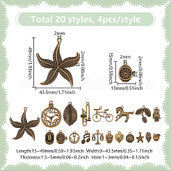 80Pcs 20 Style Tibetan Style Alloy Pendants Sets&nbsp;TIBEP-FG0001-03
