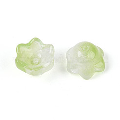 Transparent Two Tone Spray Painted Glass Bead Caps&nbsp;A-GLAA-Q089-002B-010