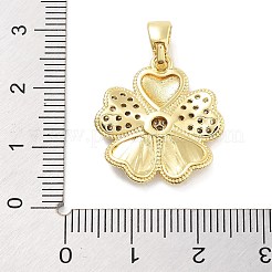 Rack Plating Brass Micro Pave Cubic Zirconia Pendants&nbsp;KK-Z071-75G-01
