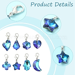 16Pcs 8 Styles Electroplated Glass Pendant Decorations&nbsp;HJEW-YW00361