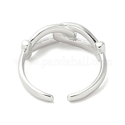 Double Knot Brass Open Cuff Ring for Women&nbsp;RJEW-A040-05P