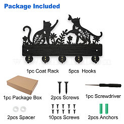Wood & Iron Wall Mounted Hangers&nbsp;HJEW-WH0055-071