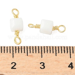 Glass Faceted Cube Connector Charms&nbsp;KK-C097-10G-04