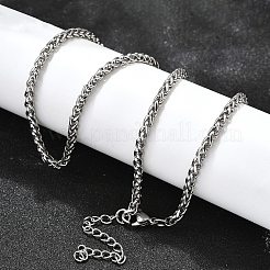 Non-Tarnish 316 Surgical Stainless Steel Wheat Chain Necklaces&nbsp;NJEW-M176-18-B