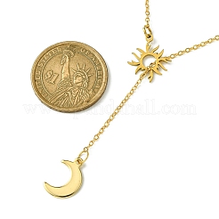 304 Stainless Steel Moon & Sun Lariat Necklace&nbsp;NJEW-JN04523