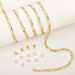 DIY Real 18K Gold Plated Chain Bracelet Necklace Making Kits&nbsp;DIY-BC0005-18