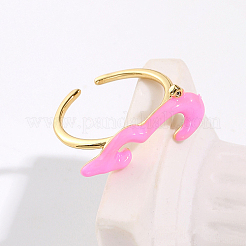 Cloud Shape Real 18K Gold Plated Brass Micro Pave Cubic Zirconia Open Cuff Rings&nbsp;KX3532-1
