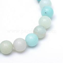 Round Natural Grade A Amazonite Bead Strands&nbsp;G-R345-6mm-16