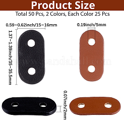 50Pcs 2 Colors Oval PU Leather Label Buckle&nbsp;FIND-CL0001-58