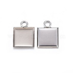 Tarnish Resistant 304 Stainless Steel Pendant Cabochon Settings&nbsp;STAS-P210-03P