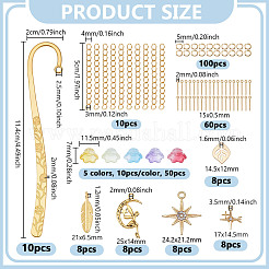 DIY Flower Glass & Alloy Charms Boolmarks Making Kits&nbsp;DIY-NB0013-95
