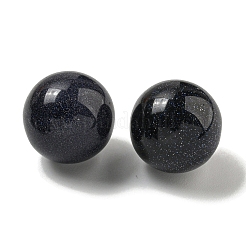 Synthetic Blue Goldstone Round Ball Figurines Statues for Home Office Desktop Decoration&nbsp;G-P532-02A-01