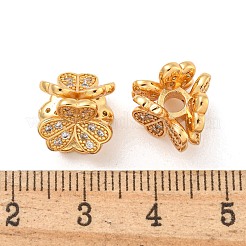 Brass Micro Pave Clear Cubic Zirconia Beads&nbsp;KK-Z072-17G