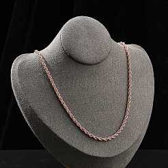 3mm Brass Rope Chain Necklaces for Men Women&nbsp;NJEW-G160-10RG