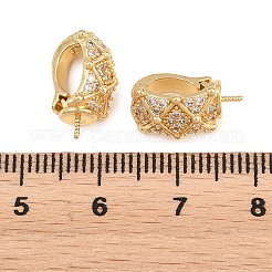 Brass Micro Pave Cubic Zirconia Peg Bails&nbsp;KK-C075-46G