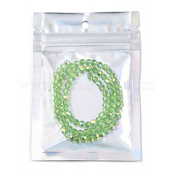 Rectangle Zip Top Plastic Glitter Holographic Bags&nbsp;OPP-YWC0001-7X10