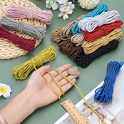 15 Bundles 15 Colors Round Polyester Twisted Cord&nbsp;WCOR-PH0001-05