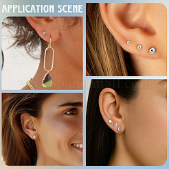 50Pcs 5 Styles 201 Stainless Steel Ball Stud Earrings&nbsp;STAS-SP0002-02