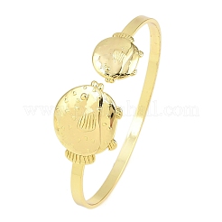 Marine Organism Brass Cuff Bangles for Women&nbsp;BJEW-D368-03B-G