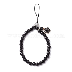 ABS Plastic Imitation Pearl with Rhinestone Beadeed Mobile Straps&nbsp;HJEW-JM02349