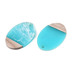 14Pcs 7 Styles Opaque Resin & Ash Wood Pendants&nbsp;RESI-N053-13