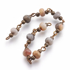 Handmade Natural Agate Beaded Chains&nbsp;AJEW-JB00444-01