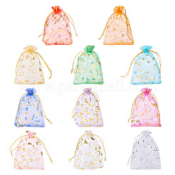 55Pcs 11 Colors Rectangle Organza Drawstring Gift Bags&nbsp;PAAG-TA0001-02