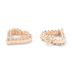 Rack Plating Brass Micro Pave Cubic Zirconia Charms&nbsp;ZIRC-C026-08LG