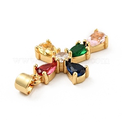 Rack Plating Brass Micro Pave Cubic Zirconia Pendants&nbsp;ZIRC-F129-33-G