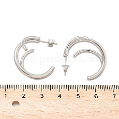 304 Stainless Steel Triple Stud Earrings&nbsp;EJEW-Z098-16P
