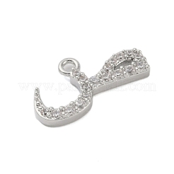 Rack Plating Brass Micro Pave Clear Cubic Zirconia Pendants&nbsp;KK-A224-03Q-P